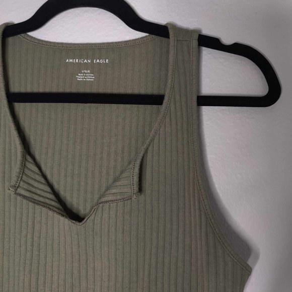 Muted Green American Eagle Crop Tank Top - Picture 3 of 5